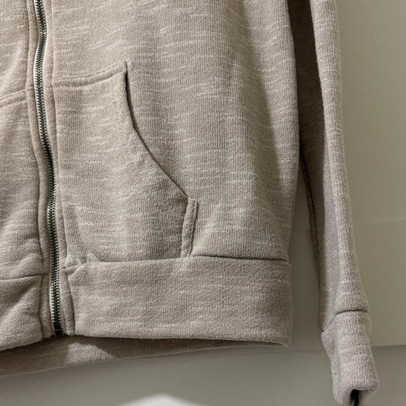 Forever 21 Terry Fleece Lighweight Beige Full Zip Hoodie Size Small - Picture 5 of 10